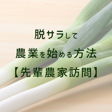 農業の未経験者でも脱サラして農業を始める方法【先輩農家訪問】